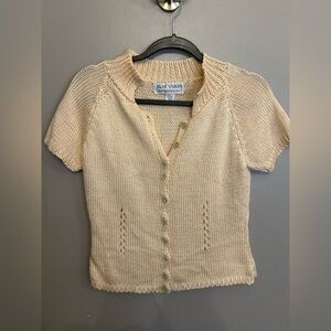 Vintage J&M Varon hand knitted peach sweater top one size fits all